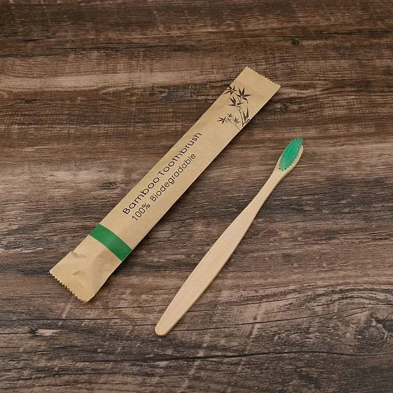 10 - Piece Colorful Bamboo Toothbrush Set