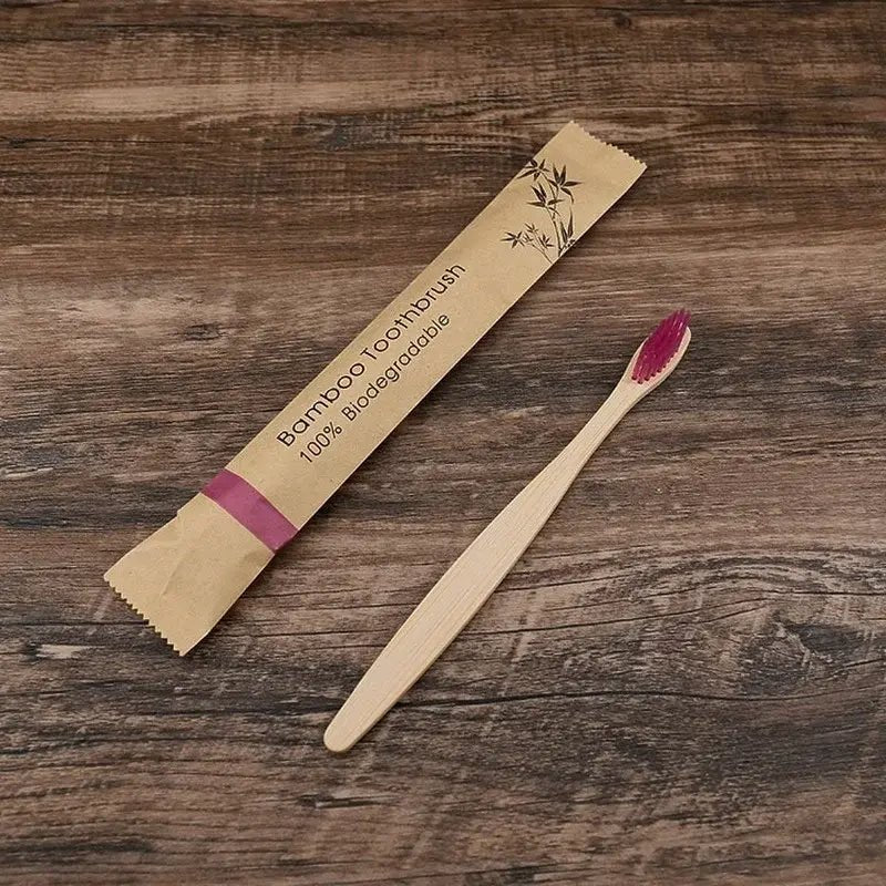 10 - Piece Colorful Bamboo Toothbrush Set